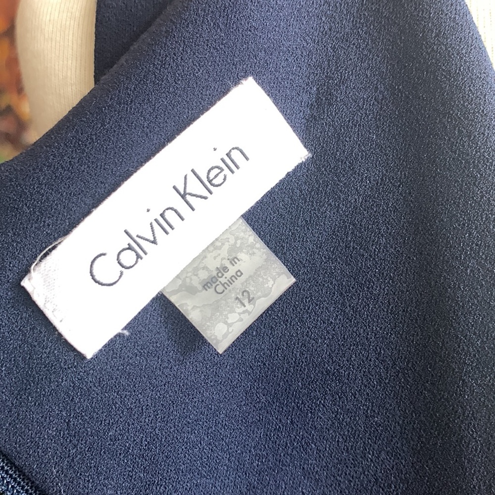 🎉Host Pick🎉 Gorgeous Calvin Klein Sleeveless Twilight Blue High Low Dress EUC - Picture 10 of 17